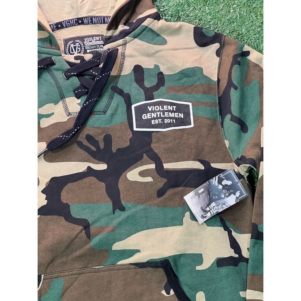 Violent Gentlemen Men's Camo Pullover Hoodie - No Tag, Excellent Condition